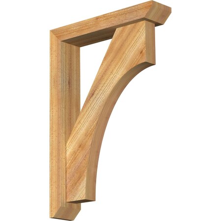 Ekena Millwork Westlake Slat Rough Sawn Bracket w/ Offset Brace, Western Red Cedar, 4"W x 18"D x 26"H BKT0402X18X26WTL06RWR